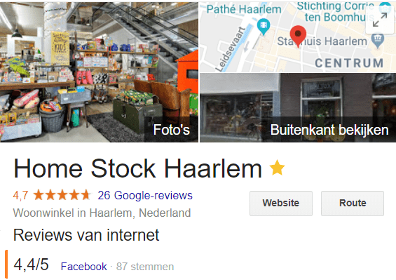 Facebook recensies op Google maken dat die recensies ook zichtbaar zijn als iemand je bedrijf googelt