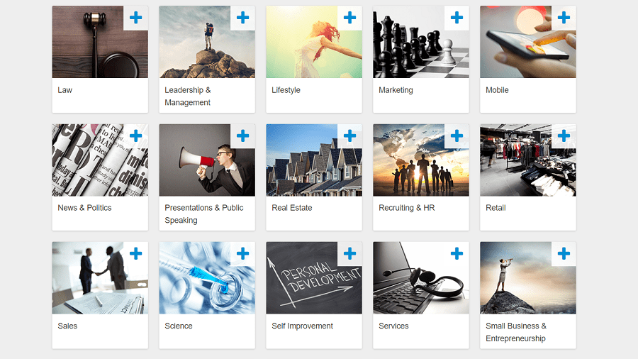 SlideShare heeft 40 content categorieën. Hier zie je er enkele.