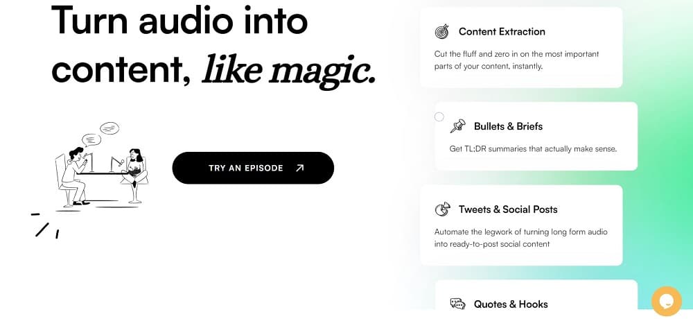 Cast Magic AI tool voor podcast en podcast promotie